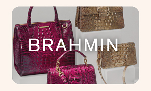 An image of Brahmin handbags and the logo.