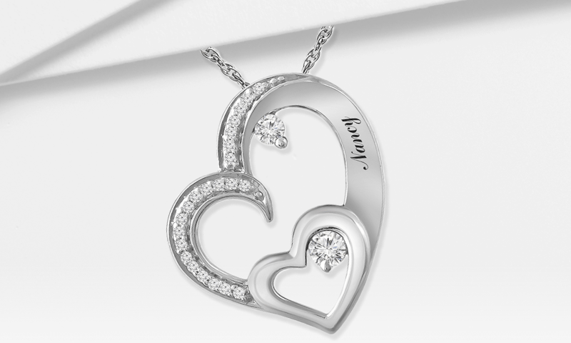 1/15 cttw Diamond and Color Stone Family Heart Pendant