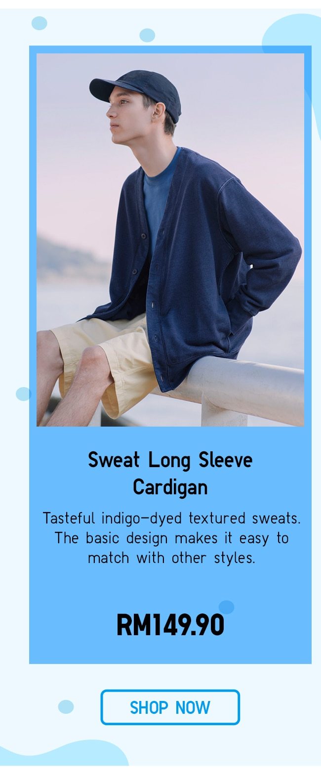 Sweat Long Sleeve Cardigan