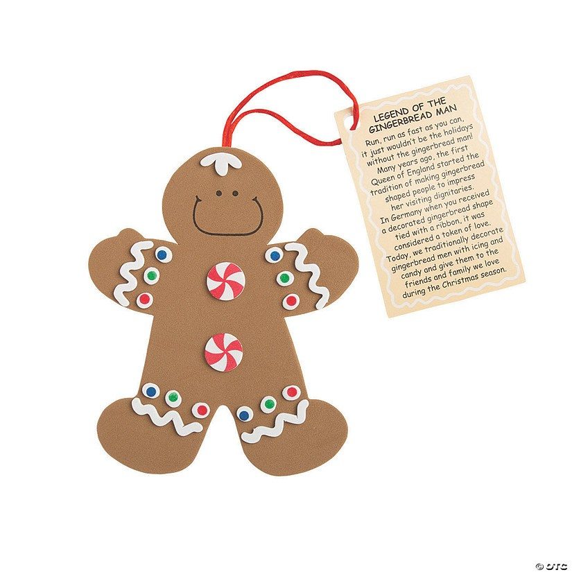 “Legend of the Gingerbread Man” Christmas Ornament Craft Kit - Makes 12