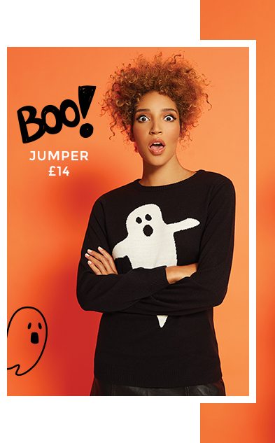 Black Halloween ghost jumper