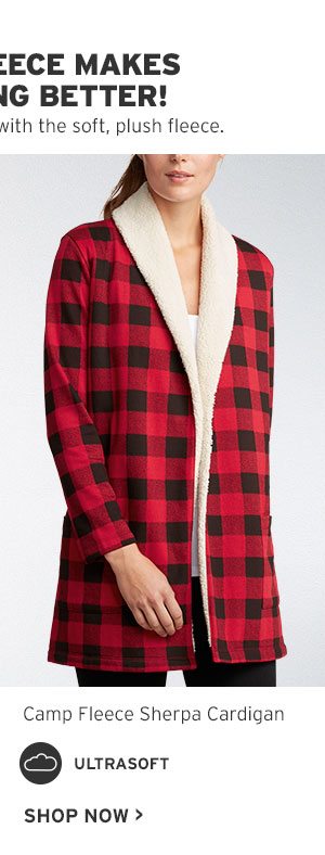 camp fleece sherpa cardigan