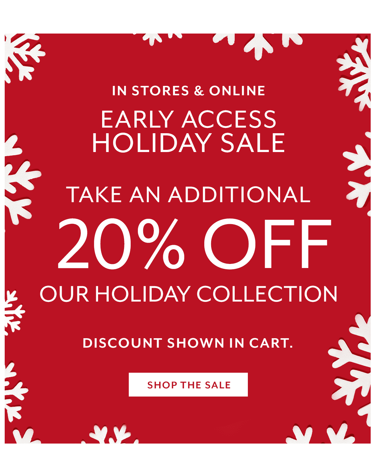 20% Off Holiday Sale