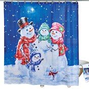 Dona Gelsinger Snowman Family Bathroom Shower Curtain