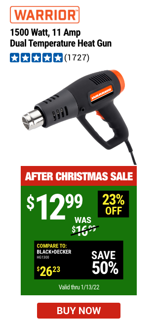 Warrior: 1500 Watt, 11 Amp Dual Tempperature Heat Gun