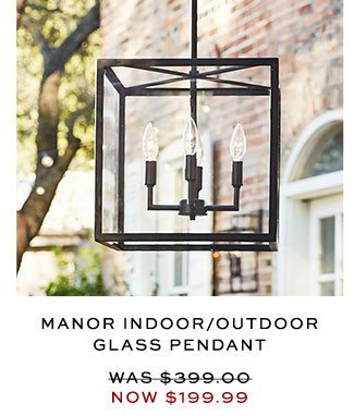 MANOR INDOOR/OUTDOOR GLASS PENDANT