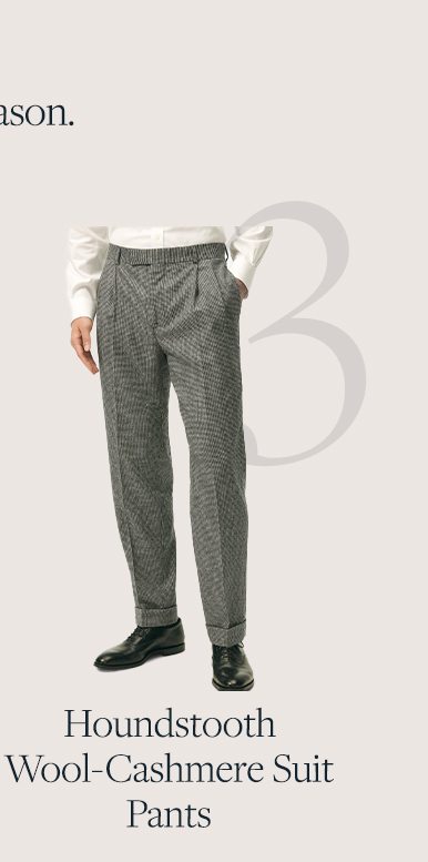 Houndstooth Wool-Cashmere Suit Pants