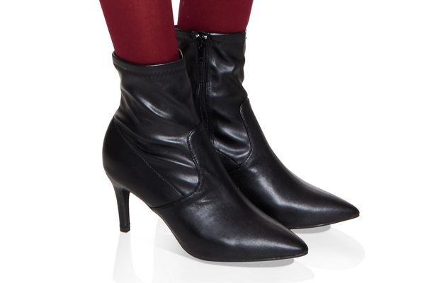 Pointed Toe Mid Heel Booties