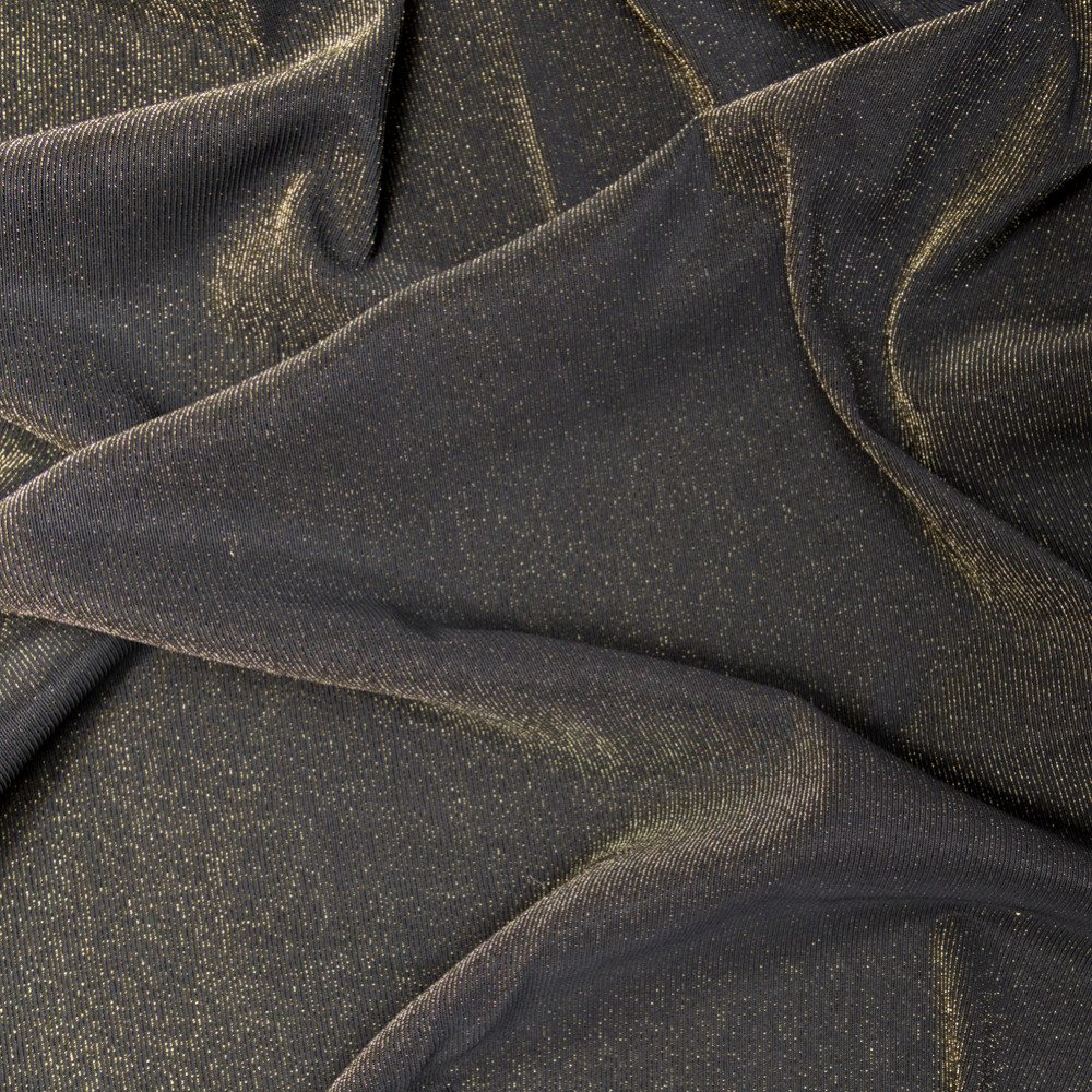 324165-SWATCH: Black and Metallic Gold Ottoman Knit