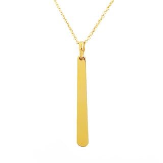 22K Gold Bar Pendant and Chain