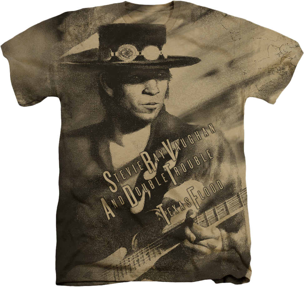 Big Print Texas Flood Stevie Ray Vaughan T-Shirt