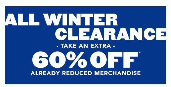 All Winter Clearance Extra 60% Off