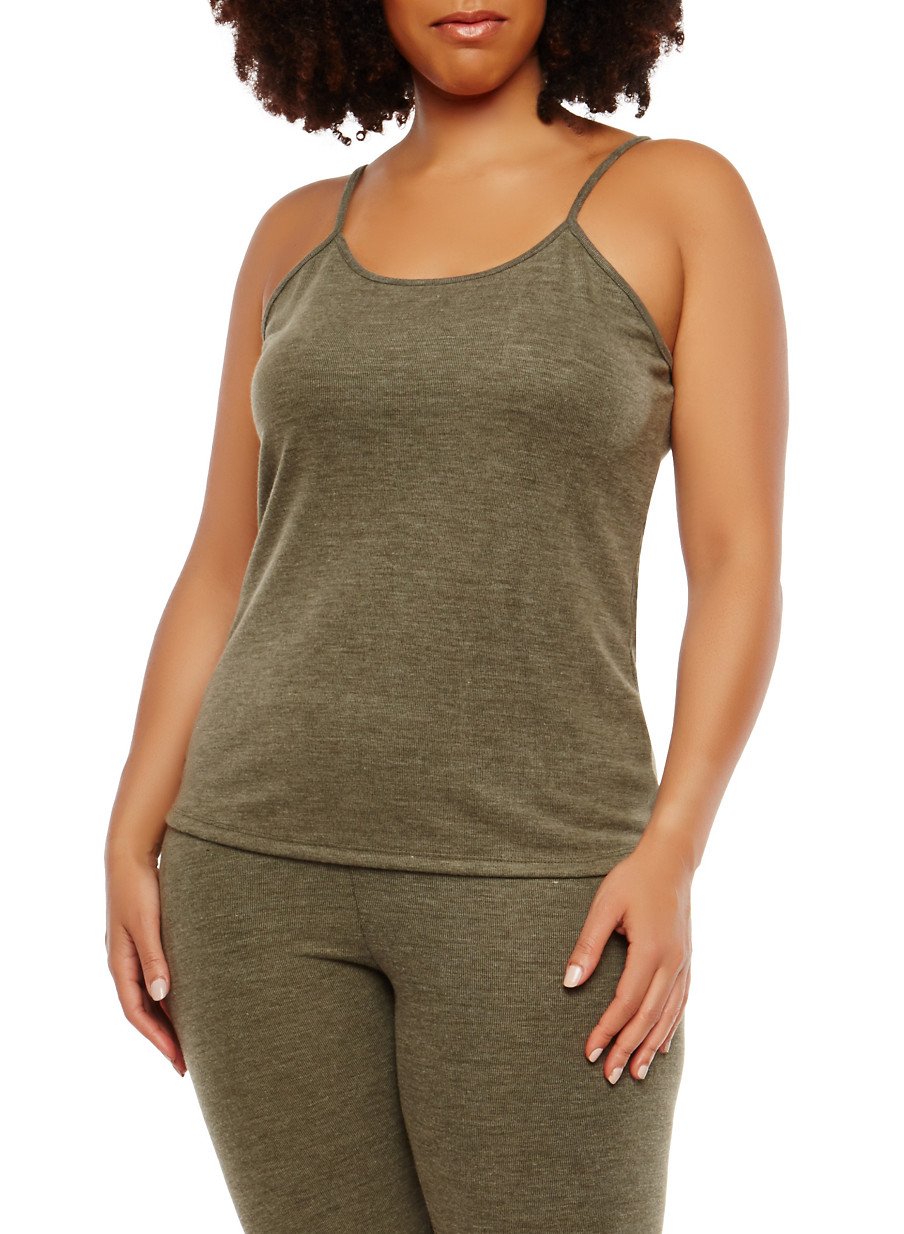Plus Size Ribbed Knit Tank Top