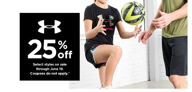 25% off under armour. coupons do not apply. shop now.