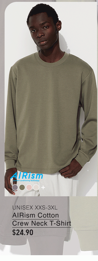 PDP2 - MEN AIRISM COTTON CREW NECK T-SHIRT