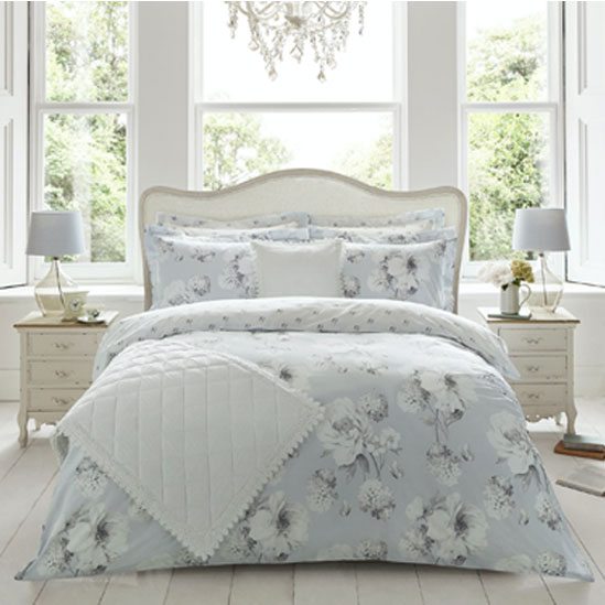 Holly Willoughby Lorenza Duck Egg 100% Cotton Duvet Cover Set