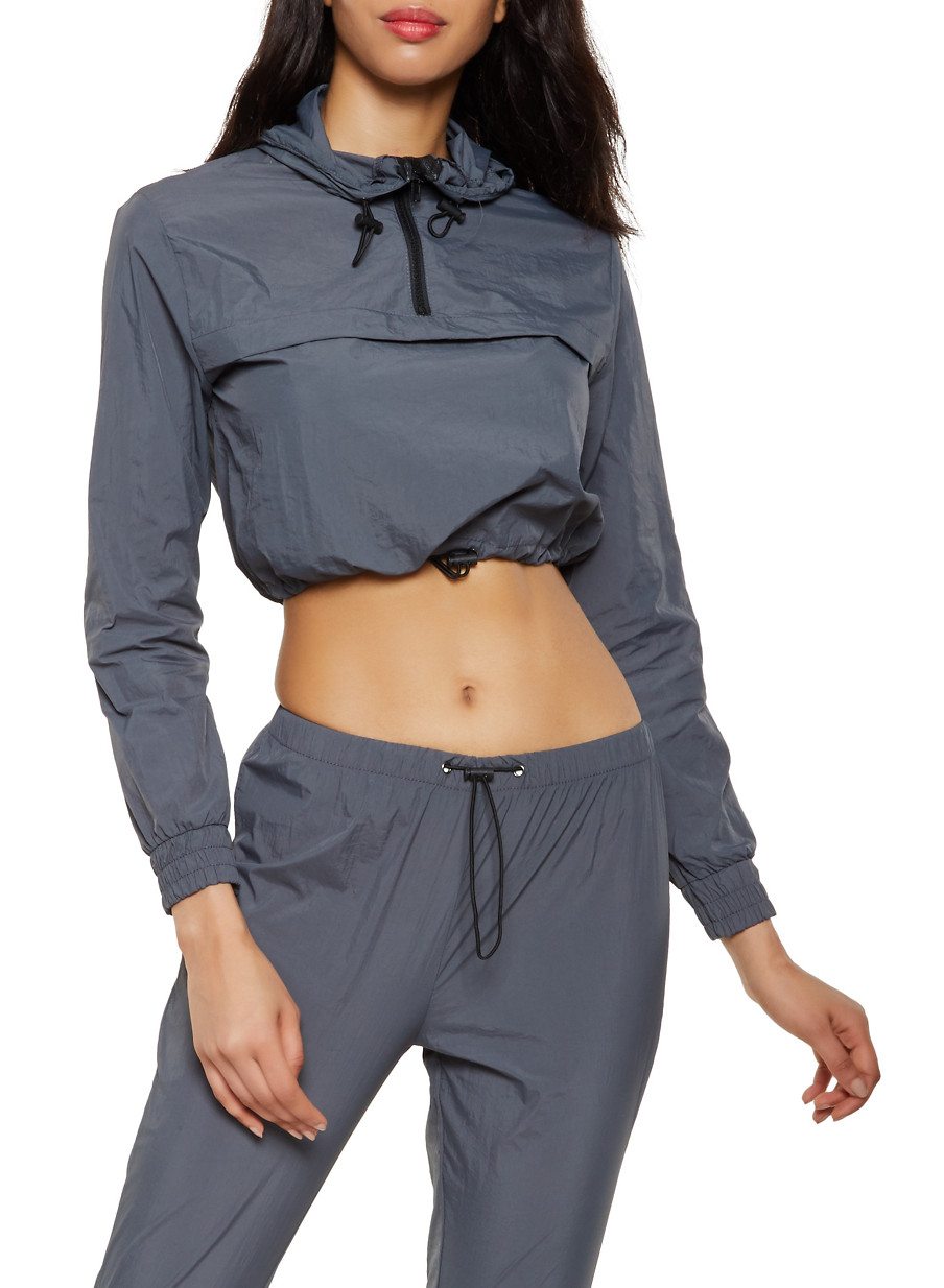 Half Zip Cropped Windbreaker