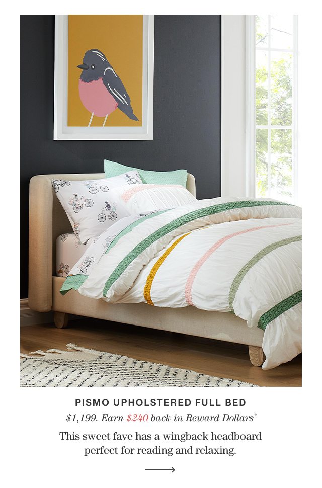 Pismo Kids Natural Full Upholstered Bed
