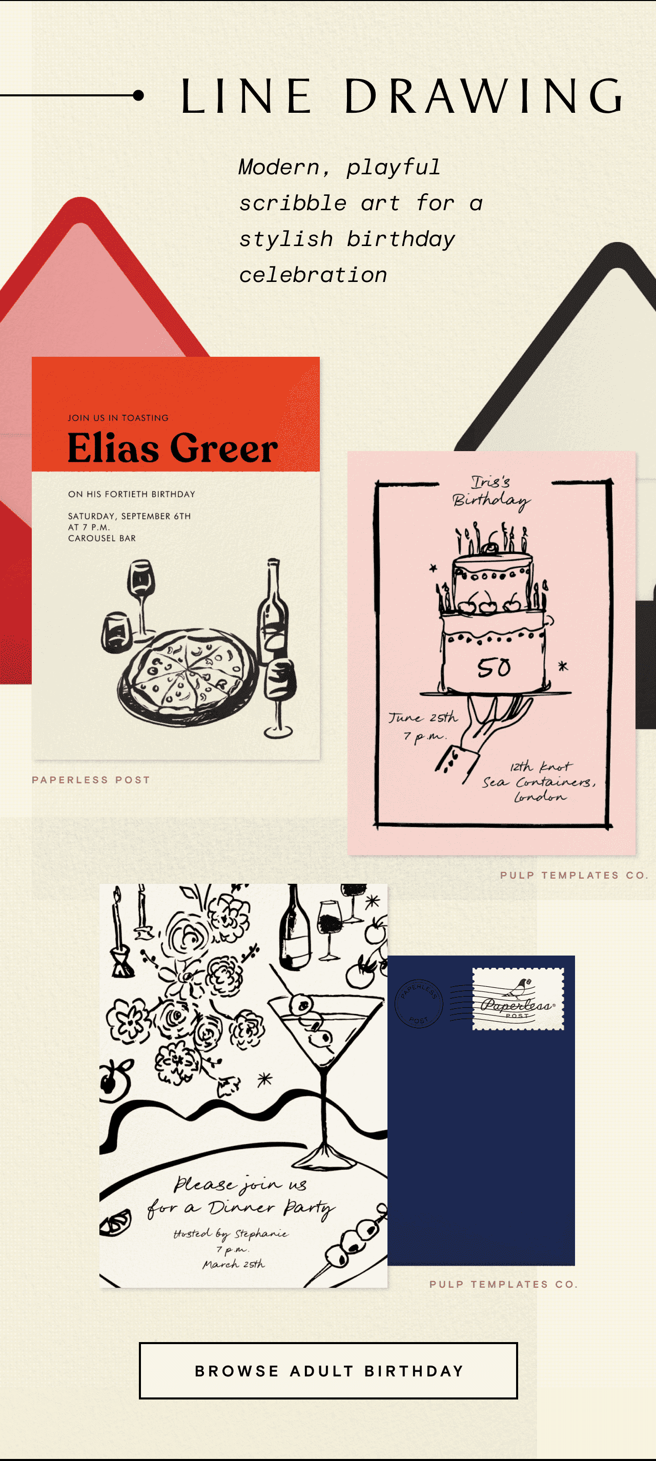 LINE DRAWING. Elias Greer. BROWSE ADULT BIRTHDAY