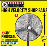  30 in. Pedestal High Velocity Shop Fan 