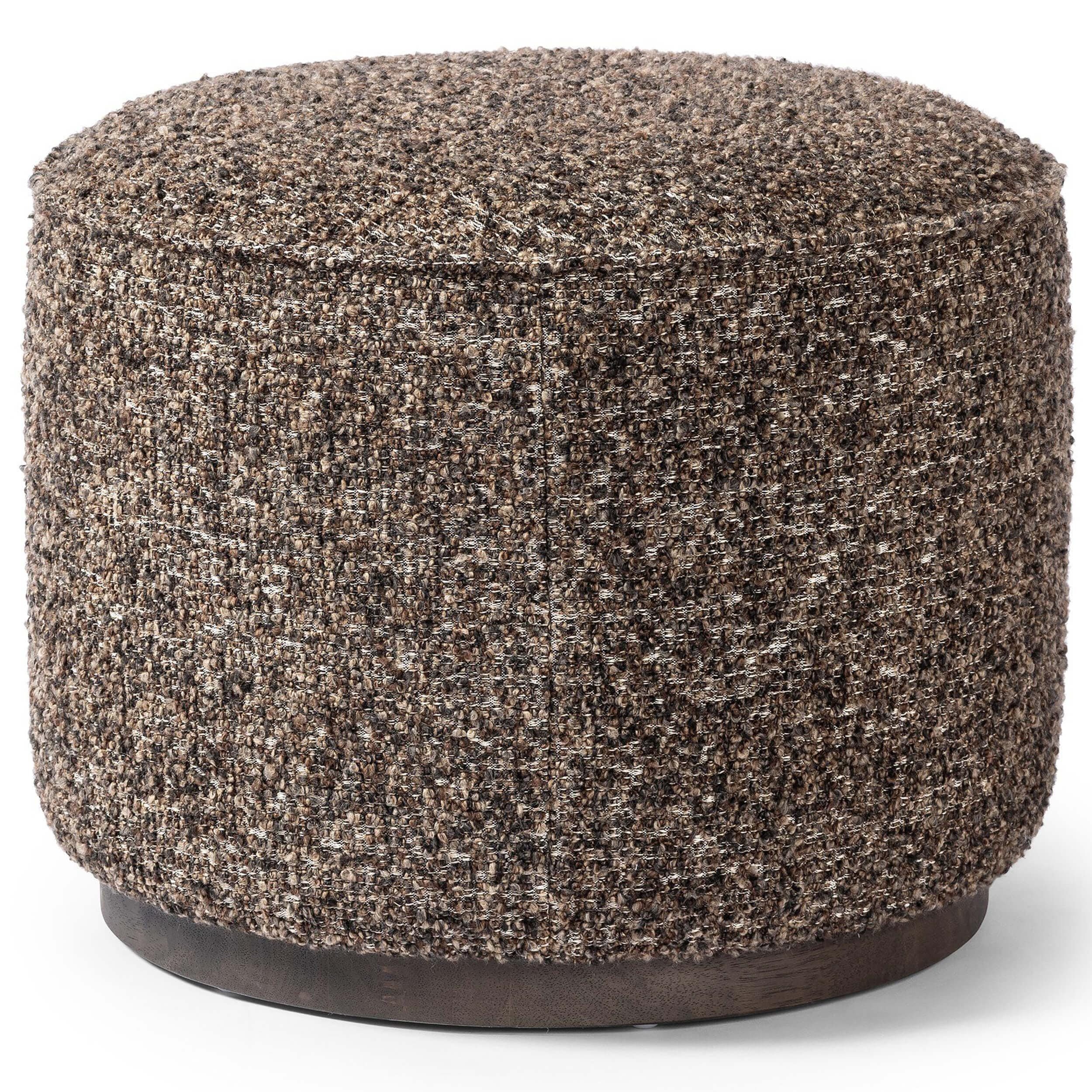 Image of Sinclair Round Ottoman, Ivan Graphite