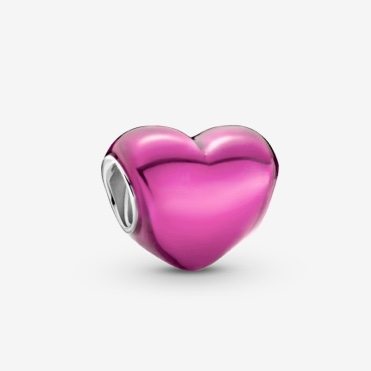 Metallic Pink Heart Charm