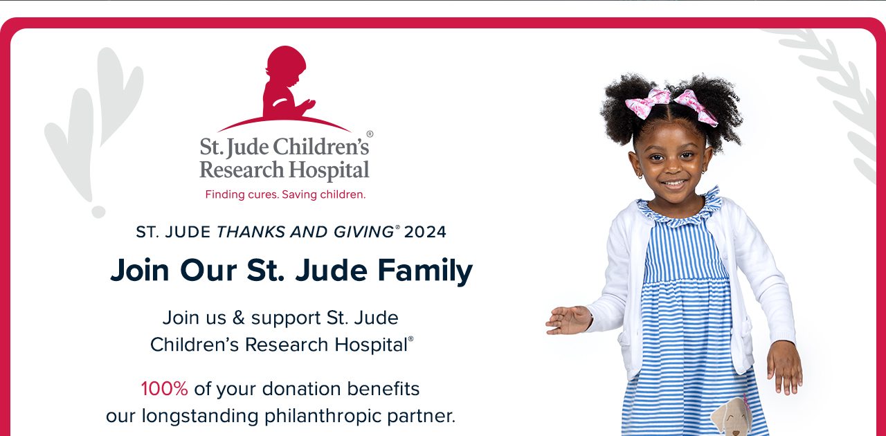 St. Jude Thanks and Giving 2024. Join us & support St. Jude Children's Research Hospital.