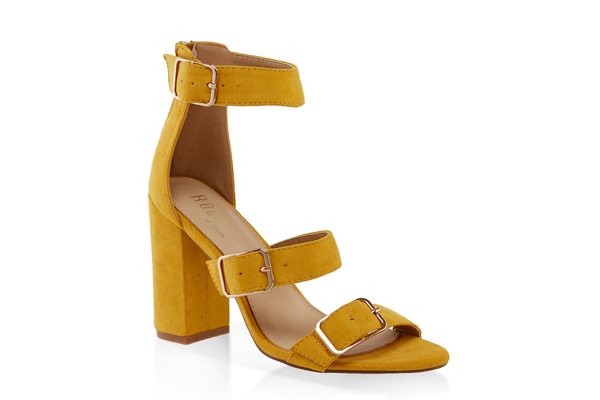 Three Buckle Strap High Heel Sandals