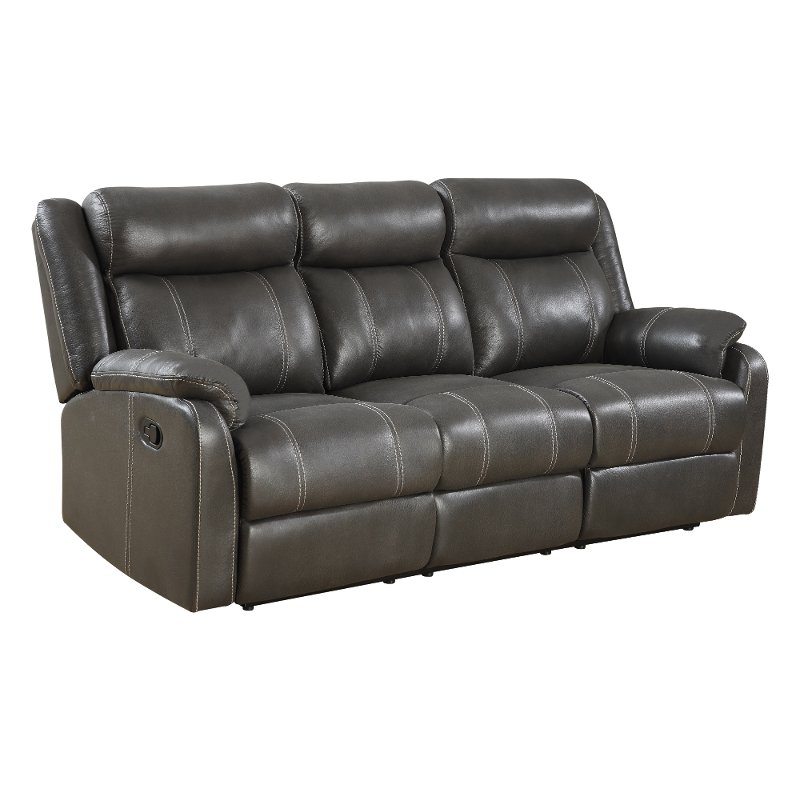 Domino Carbon Gray Dual Reclining Sofa