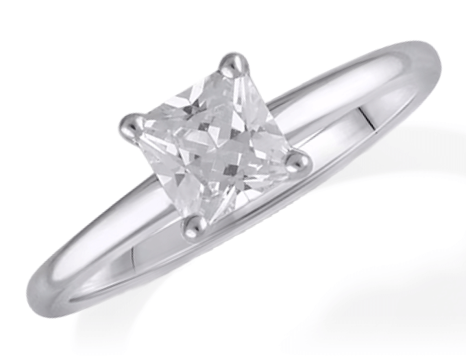 Lab-Created Diamonds by KAY Solitaire Ring 1 ct tw Princess-cut 14K White Gold (F/VS2)