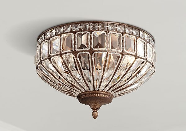 Ibeza 15 1/2" Wide Crystal Mocha 3-Light Ceiling Light