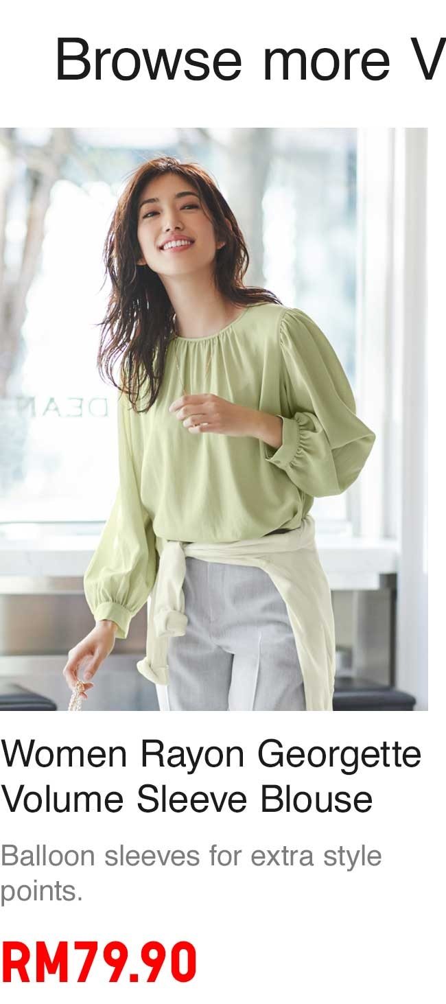 Women Rayon Georgette Volume Sleeve Blouse