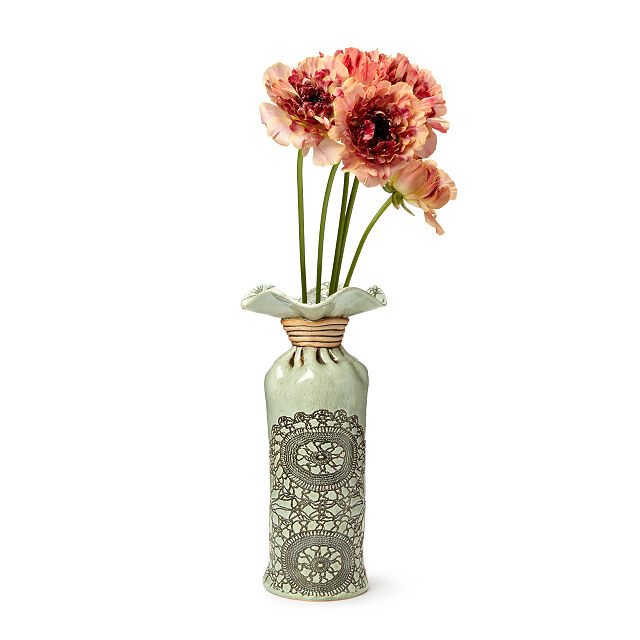 Vintage Lace Pressed Vase