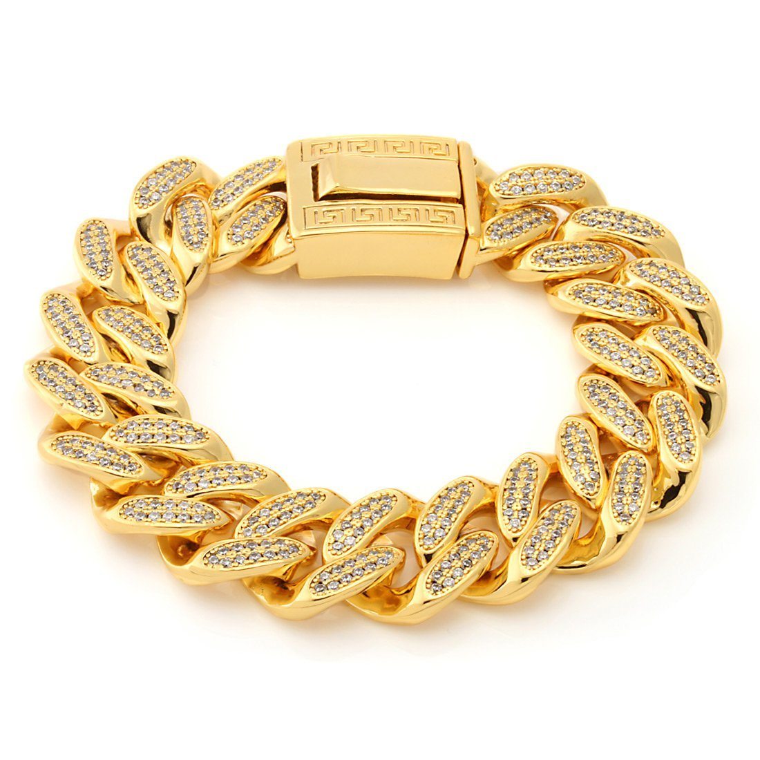 Image of 18mm 14K Gold CZ Miami Cuban Bracelet
