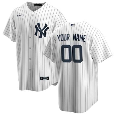Nike New York Yankees White Home Replica Custom Jersey