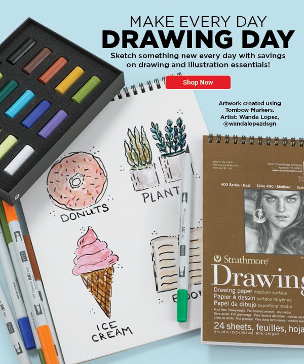 Make Every Day Drawing Day - Sketch Something New Every Day with Savings on Drawing and Illustration Essentials!