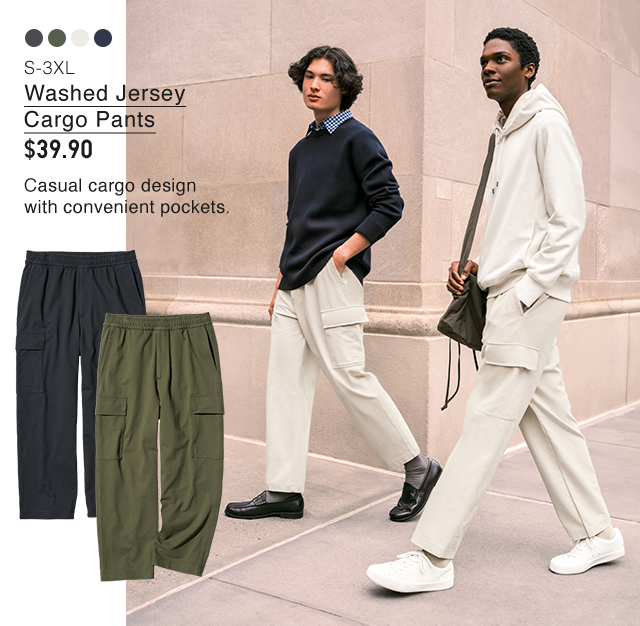 PDP16 - MEN WASHED JERSEY CARGO PANTS