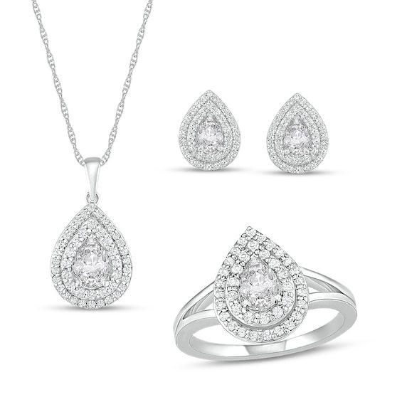 Kay White Lab-Created Sapphire Boxed Set Sterling Silver