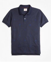 Cotton Pique Embroidered Anchor Polo Shirt