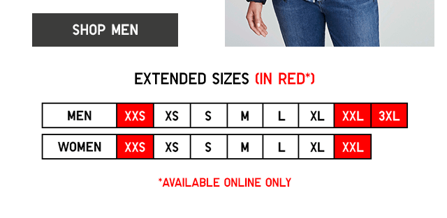 EXTENDED SIZES - SHOP MEN