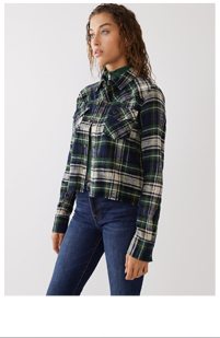 Shop Crop Flannel Shirt