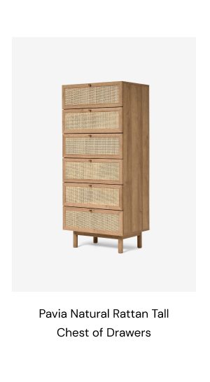 Pavia Natural Rattan Tall Chest of Drawers