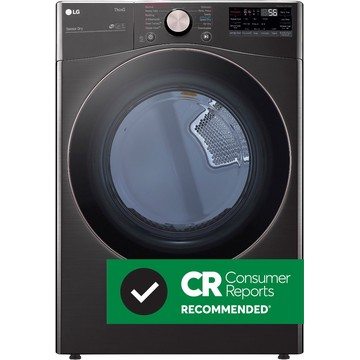 Ultra Large Capacity Smart Front Load Electric Dryer with TurboSteam™ and Built-In Intelligence - 7.4 cu. ft. Black Stainless Steel