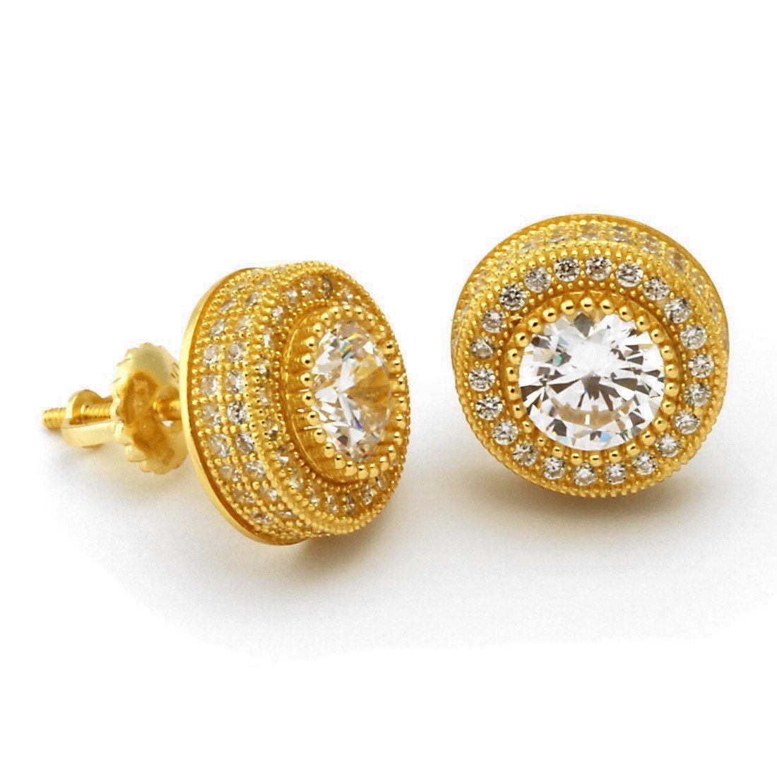 Image of Iced Button Stud Earrings