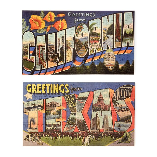 Vintage State Postcard Puzzle