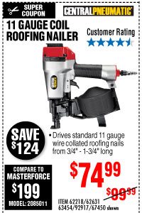 View 11 Gauge Coil Roofing Air Nailer