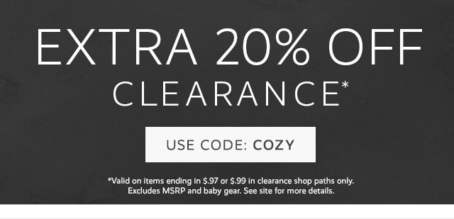 EXTRA 20% OFF CLEARANCE - USE CODE: FALL