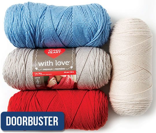 Image of DOORBUSTER Red Heart With Love Yarn.