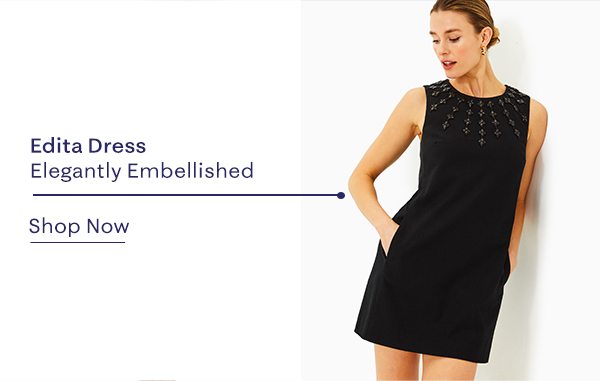 Edita Embellished Stretch Shift Dress