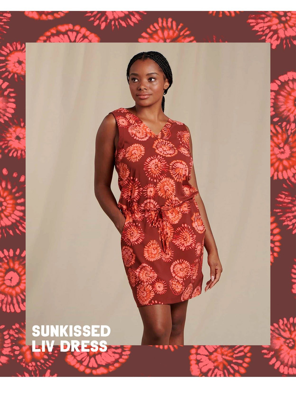 Sunkissed Liv Dress in Grenadine Tie Dye Print